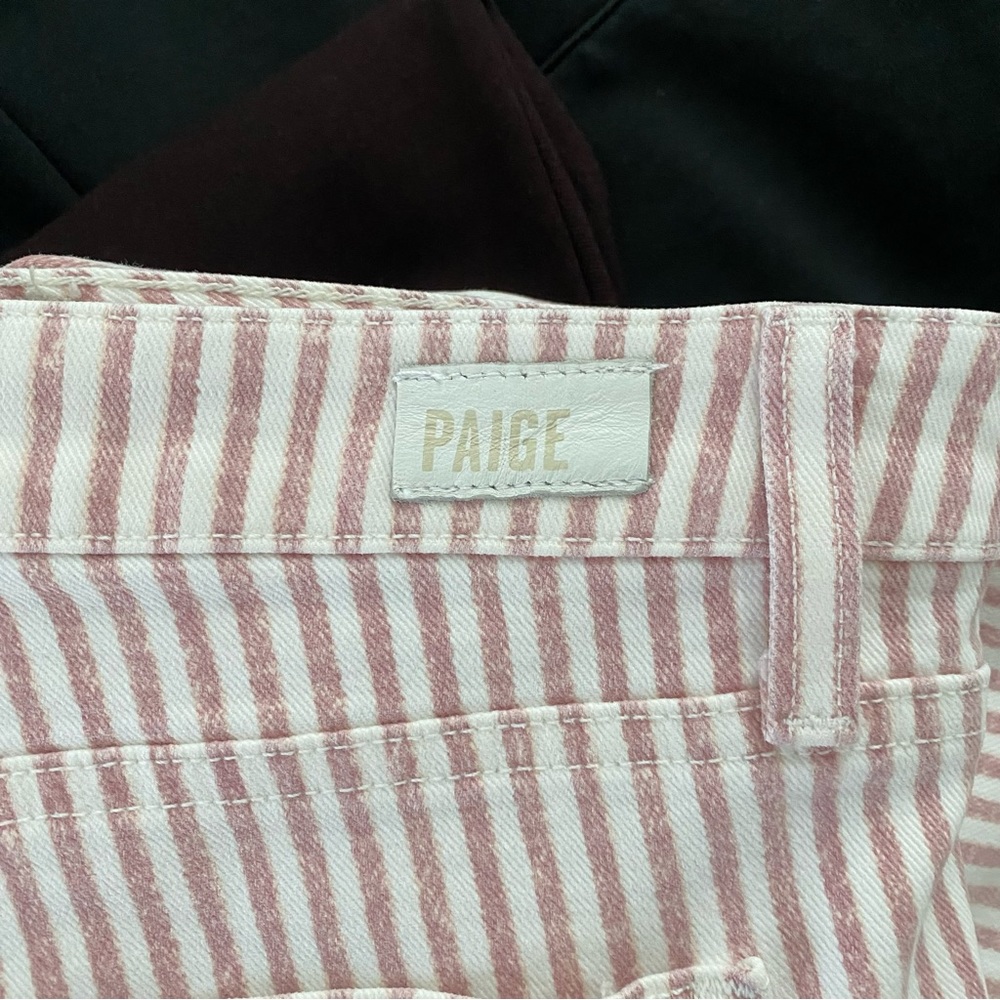 PAIGE Houston Ankle Blossom Pink Stripe Jeans - Picture 8 of 13
